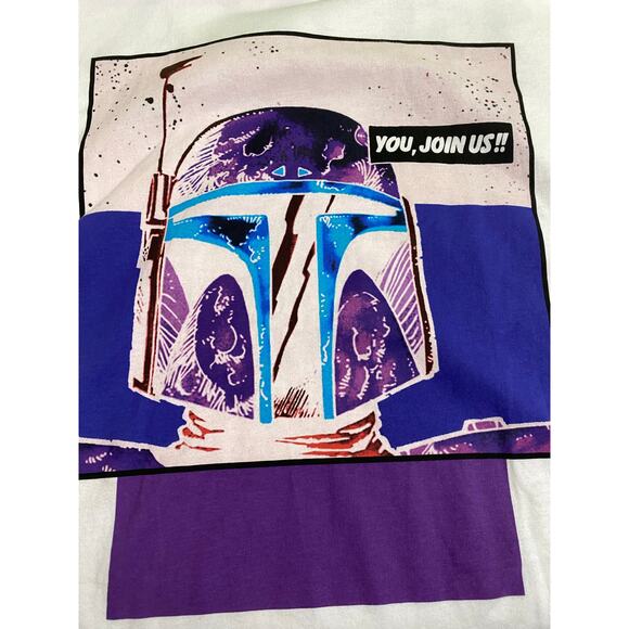 Uniqlo Unisex Star Wars Mandalorian Boba Fett S/S T-Shirt LB3 White Size 2XL - Picture 6 of 7